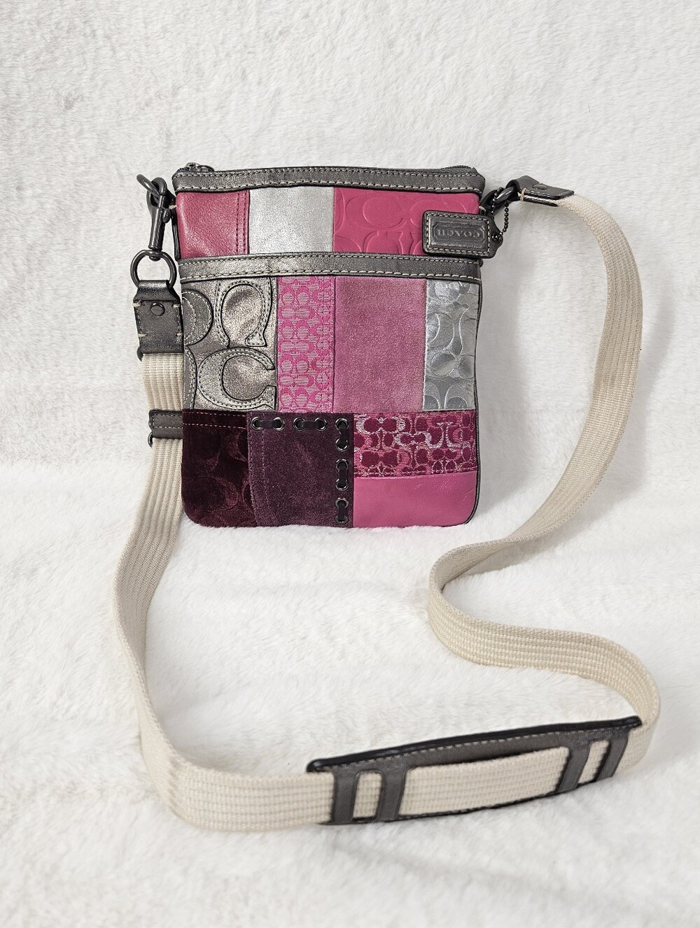 Coach Pink Patchwork Crossbody Bag